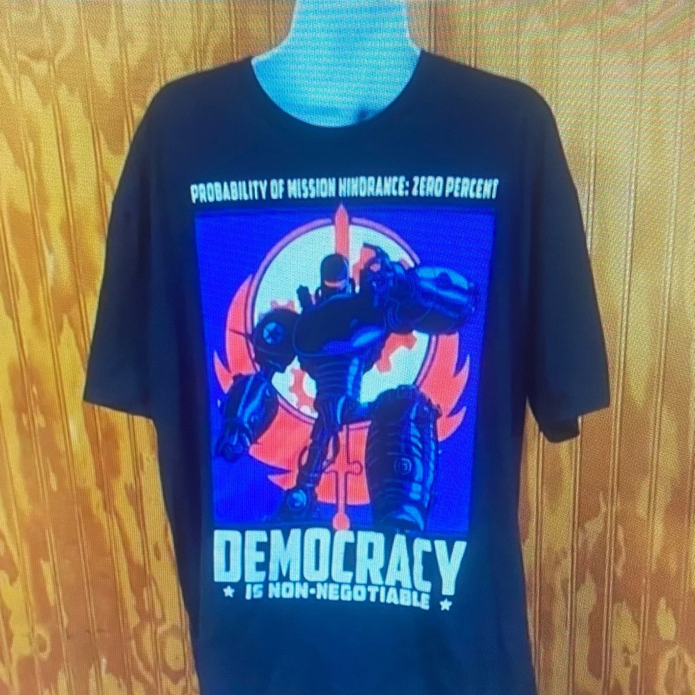 Black Graphic Tee with Democracy Theme